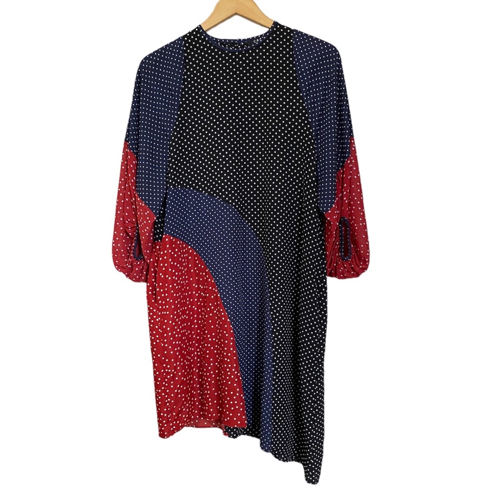CAARA POLKA DOTS MIDI TUNIC DRESS MULTICOLORED SIZE XS